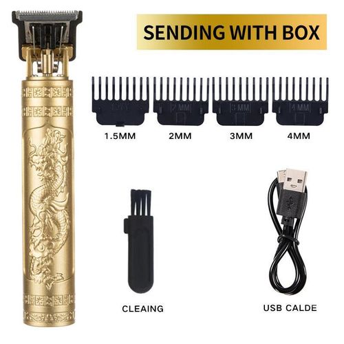 Rechargeable Hair Clipper, Professional Cordless Trimmer with T-Blade and 4 Guide Combs for Men