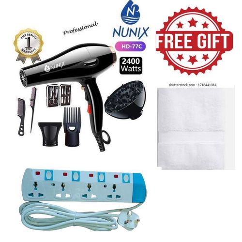 Nunix COMMERCIAL HAIR BLOWDRY BOTH SALON AND HOME//FREE TOWEL//EXTENSION