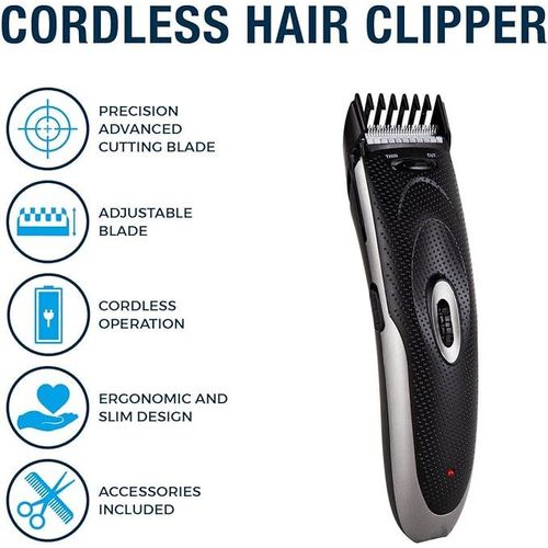 Carmen Signature Men’s Hair Clipper With Adjustable Cutting Lengths & Cordless Operation