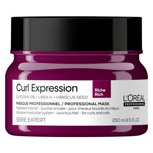 L'Oréal professionnel Paris Curl Expression Rich Mask - Moisturizes, Pre-Detangles, Adds Shine, Paraben-Free 250ml