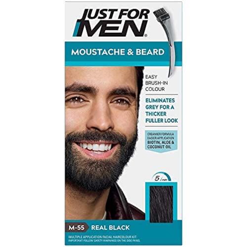 Just For Men Mustache & Beard Color Gel, Real Black M-55
