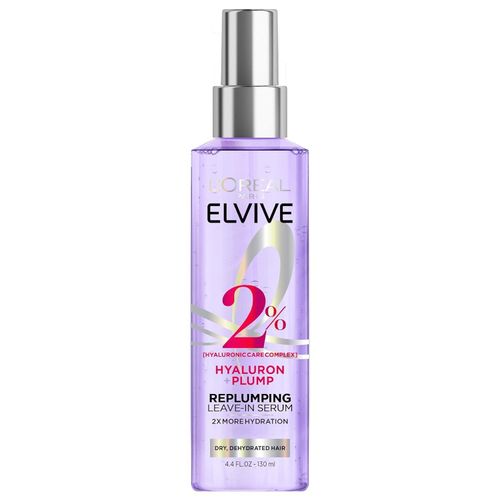 L'Oréal Elvive Hyaluron Plump Moisture Hair Serum, Infused with 2% Pure Hyaluronic Acid that Stabilizes Moisture, up to 10x more Hydtarion, Suitable for Dehydarated Dry Hair - 150 ml