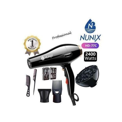 Nunix Professional/& Commercial /Hair Blow Drier,,Blowdry Hair Straightener ,,, Black