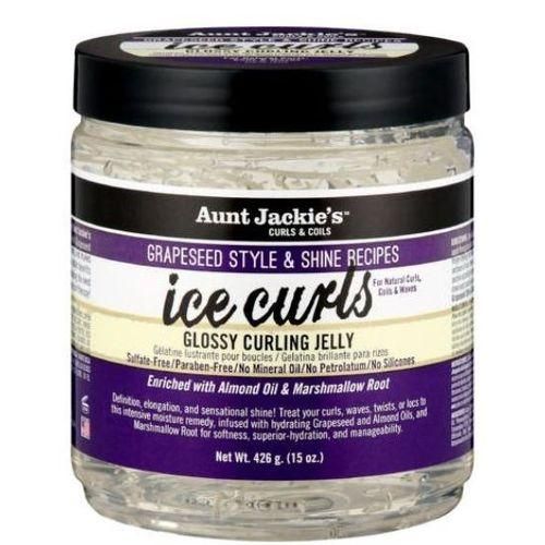 Aunt Jackie'S Grapeseed Style And Shine Recipes Ice Curls Glossy Curling Jelly Softens Natural Curls ,Coils & Waves-426g