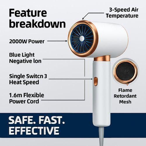 One Step Electric Hot Comb Hair Dryer Blower - Anti-Frizz Hair Dryer - Adjustable Temp - Perfect for All Hair