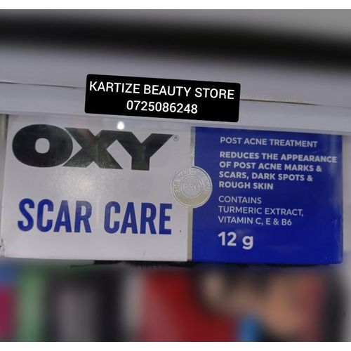 Oxy Scar care post acne treatment reduces the appearance of post acne marks and scars, dark spots and rough skin contains turmeric extract vitamin c,E & B6 12g