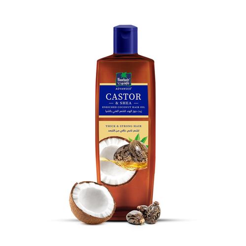 Parachute Advansed Castor & Shea Hair Oil with Coconut Castor Hair Oil 10x Stronger Hair For Thick, Soft & Nourished Hair