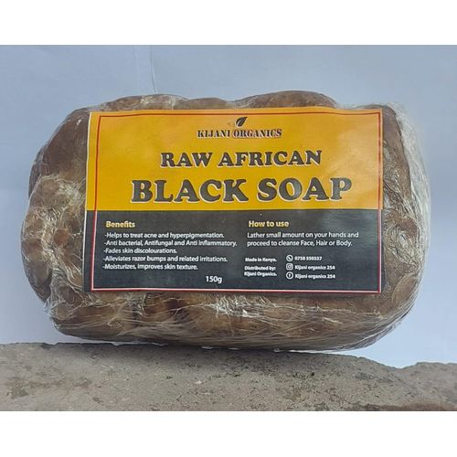 Kijani Organics Raw African Black Soap Bar0 - Acne Treatment, Aids Against Eczema & Psoriasis, Dry Skin, Scars and Dark Spots. Great For Pimples, Blackhead, Face, Hair & Body Wash.