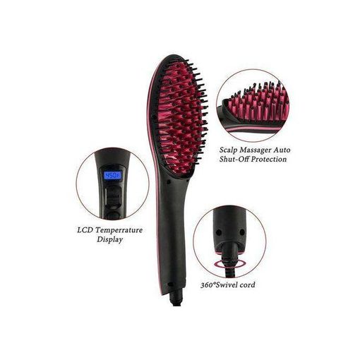 Simply Straight hot comb ceramic straightener hair brush straightener