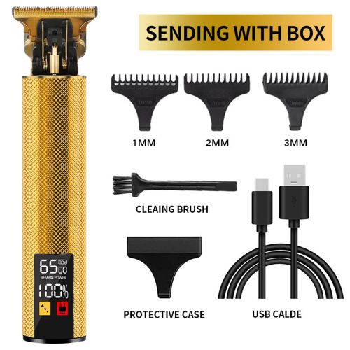 Hair Clippers for Men Cordless Professional Beard Trimmers with LCD Display Gold