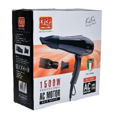 Kiki Professional Salon Hair Dryer 1800W with Afro Comb NG-1800 Hair Dryer (1800 W, Black)