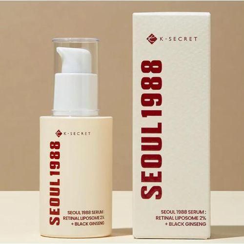 Seoul Secret KSECRET 1988 Serum : Retinal Liposome 2% + Black Ginseng, 30ml/1.01fl.oz, 58% Black Ginseng Extract, Retinal Serum, Bakuchiol, VitaminC&3Peptides For Wrinkle Care, Korean Skincare