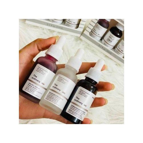 The Ordinary 3-in-1 Skincare Trio β AHA Peeling Solution, Niacinamide Serum & Caffeine Eye Solution