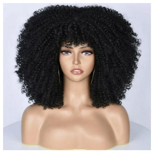 Curly Kinky Coily Synthetic Wig +Free Wig Cap