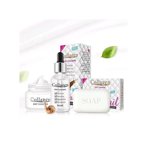 Collagen Deep Cleansing Anti-aging Face Cream + Face Serum + Soap