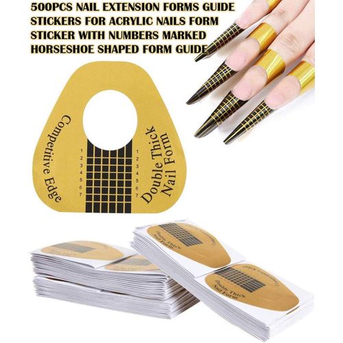 Paper 500Pcs Nail Extension Sculpting Forms Guide Stickers Acrylic Nails