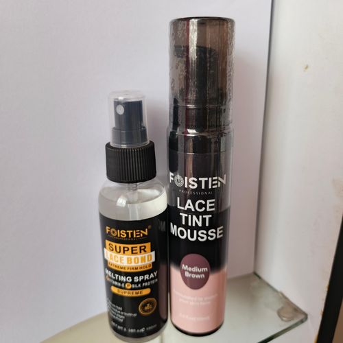 Foisten Super Lace bond Extreme firm hold Wig melting spray + FREE Lace tint mousse
