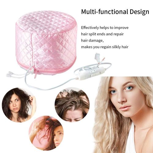 Pink Hair Heat Treatment Cap, Deep Conditioning Heat Cap, Thermal Treatment Caps for Hair Spa, Beauty Steamer Nourishing Hat for Family Personal Care