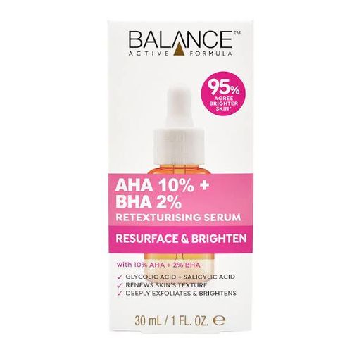 Balance Active Formula Resurface And Brightening AHA 10 And BHA 2%Retexturizing Serum
