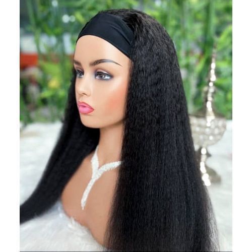 Straight Kinky Headband Wig