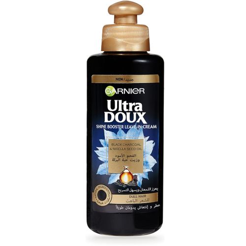 Garnier Ultra Doux Shine Booster Leave-In Cream With Black Charcoal & Nigella Seed Oil For Dull Hair 200ml