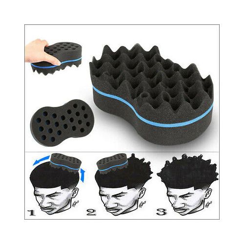 Curly Hair Styling Sponge Brush Double Sided Sponge Brushes Multi-holes Side Braid Twist Hair Curl Wave Hair Brush For Afico