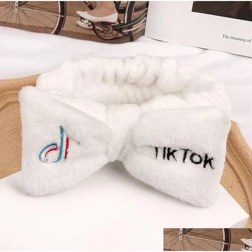 Fleece Fuzzy OMG Women Stretchy Tight Fit Headband - White