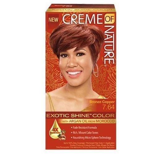Creme Of Nature Exotic Shine Hair Color 7.64 Bronze Copper , With Argan Oil From Morocco.