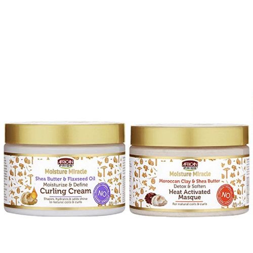 AFRICAN PRIDE Curling Cream + Heat Activated Masque With Moroccan Clay