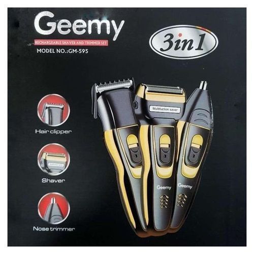 Geemy New Pro Rechargeable Hair Shaving Machine, Shaver- 3 In 1