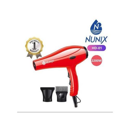 Nunix Blow Dry Hair Dryer - Red - HD01