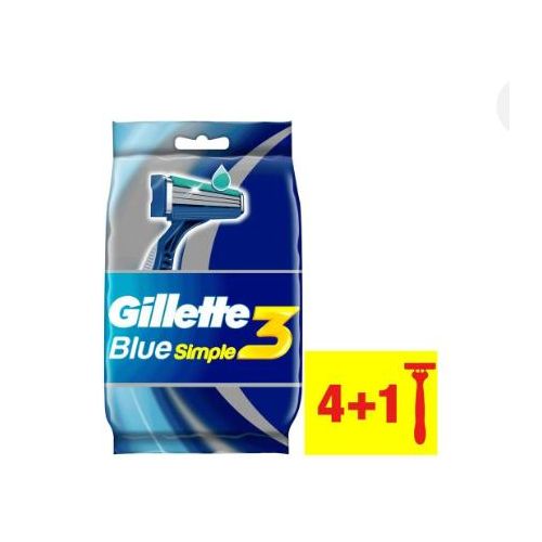 Gillette Blue 3 Disposable Razors (4 + 1 Pack)