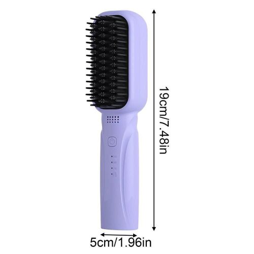 Rechargeable 3-Speed Hair Straightener Brush – Professional Salon Look On the Go
