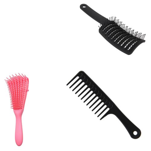 3pcs Wide Tooth Comb, Detangling Brush , Hair Brush + Free Mist Spray Bottle