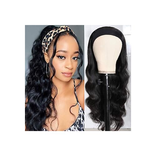 Fashion headband bodywave wig 22 inches_ black