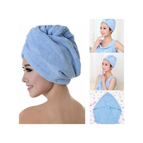 Beauty 1 Pc Hair Dryer Cap, Absorbent Dry Hair Towel For Women - Blue