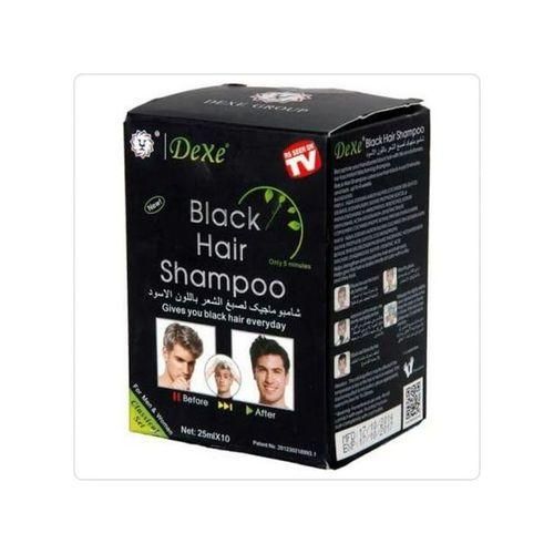 Dexe Instant Black Hair Dye Shampoo - (25ml) + Free Gloves