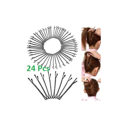 Durable 24 Black Bobby Pins Hair Clips Hair Grips Pins