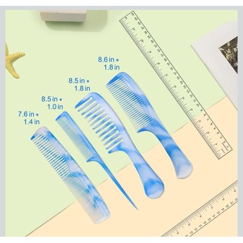4 Pcs Hair Comb Set,Hair Combs for Styling .Wide Tooth Comb, Fine Tooth Comb, Rat Tail Combs for Women, and a Double-sided Comb (Mixed)