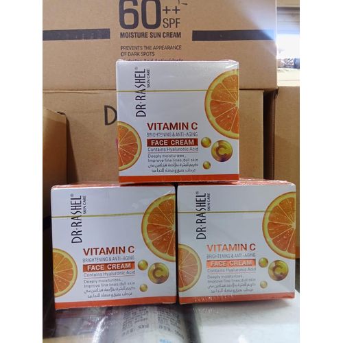 DR RASHEL Vitamin C Face Cream for Day and Night Brightening + Anti-Aging Face Cream for Whitening Smoothening & Skin Repair 50g
