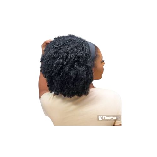 Short curly headband wig