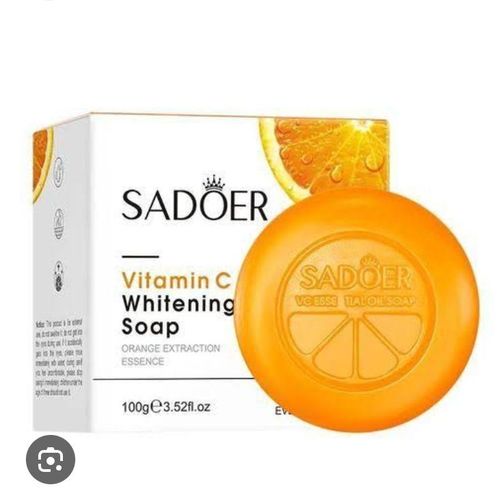 SADOER Vitamin C whitening soap for black spots, even tone skin,deep cleansing