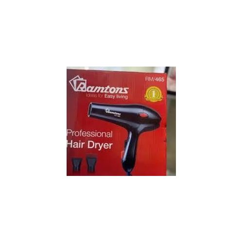 Ramtons RM/465-Professional Hair Dryer 1800W- Black (1YR WRTY)