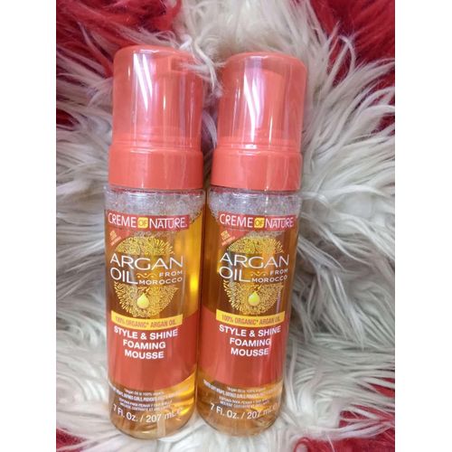 Creme Of Nature Original Style & Shine Argan Oil Foaming Mousse Define Curls,moisturize Natural And Relaxed Hair