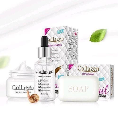 Snail Collagen Anti-aging Face Cream +Face Serum + Face Soap.
