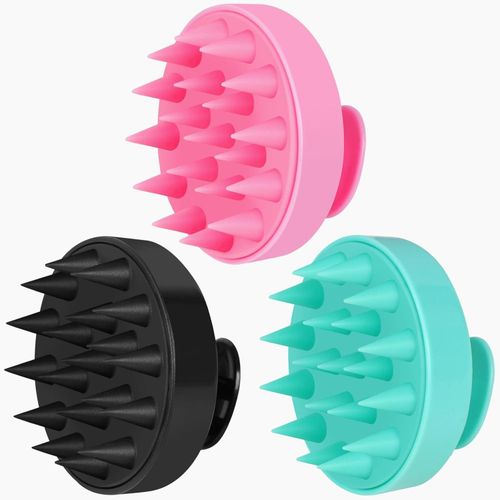 Hair Scalp Massager Shampoo Brush,(Wet & Dry) Manual Head Scalp Massage Brush, Soft Silicone Bristles Care for The Scalp.