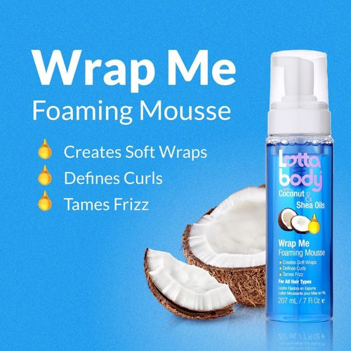 Coconut Oil and Shea Wrap Me Foaming Curl Mousse , Creates Soft Wraps, Hair Mousse for Curly Hair, Defines Curls, Anti Frizz, + FREE Comb