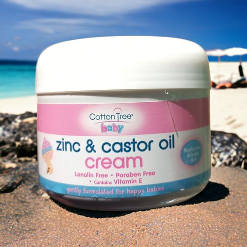 Cotton Tree Zinc & Castor Oil Cream Moisturizes Delicate Skin Gently Formulated For Happy Babies nk