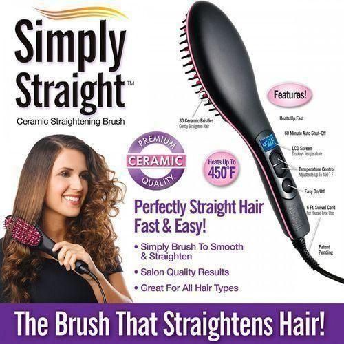 Simply Straight emperature Control Hair Straightening Brush