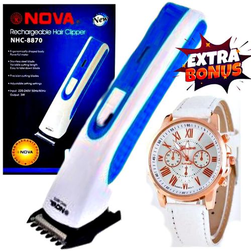 Nova Rechargeable Hair Clippers and Shaving Machine & Quartz Watch